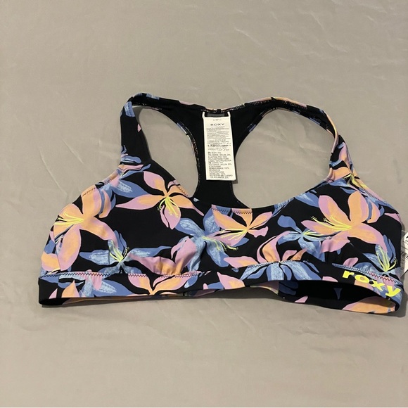 Roxy Active Bralette Bikini Top, ANTHRACITE KISS - Picture 3 of 6